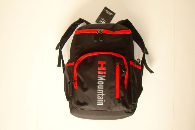 Plecak miejski Hi Mountain czarny z czerwonymi dodatkami 25 L
