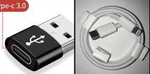 Комплект кабель айфон Type-C + переходник на USB QC  4,0.  PD 4.0 5A