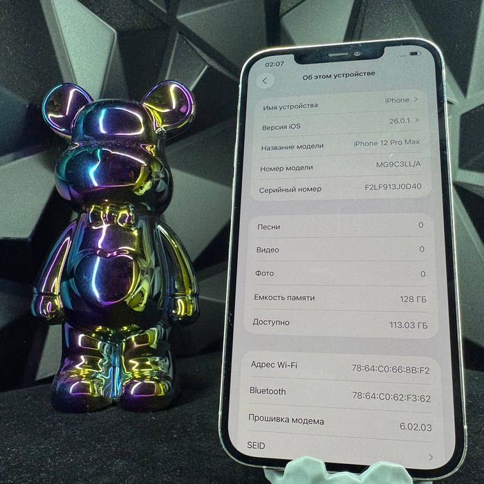 Apple iPhone 12 pro max 128gb silver white neverlock айклауд чистый