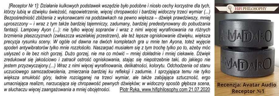 Stopki antywibracyjne Avatar Audio RECEPTOR Nr 2