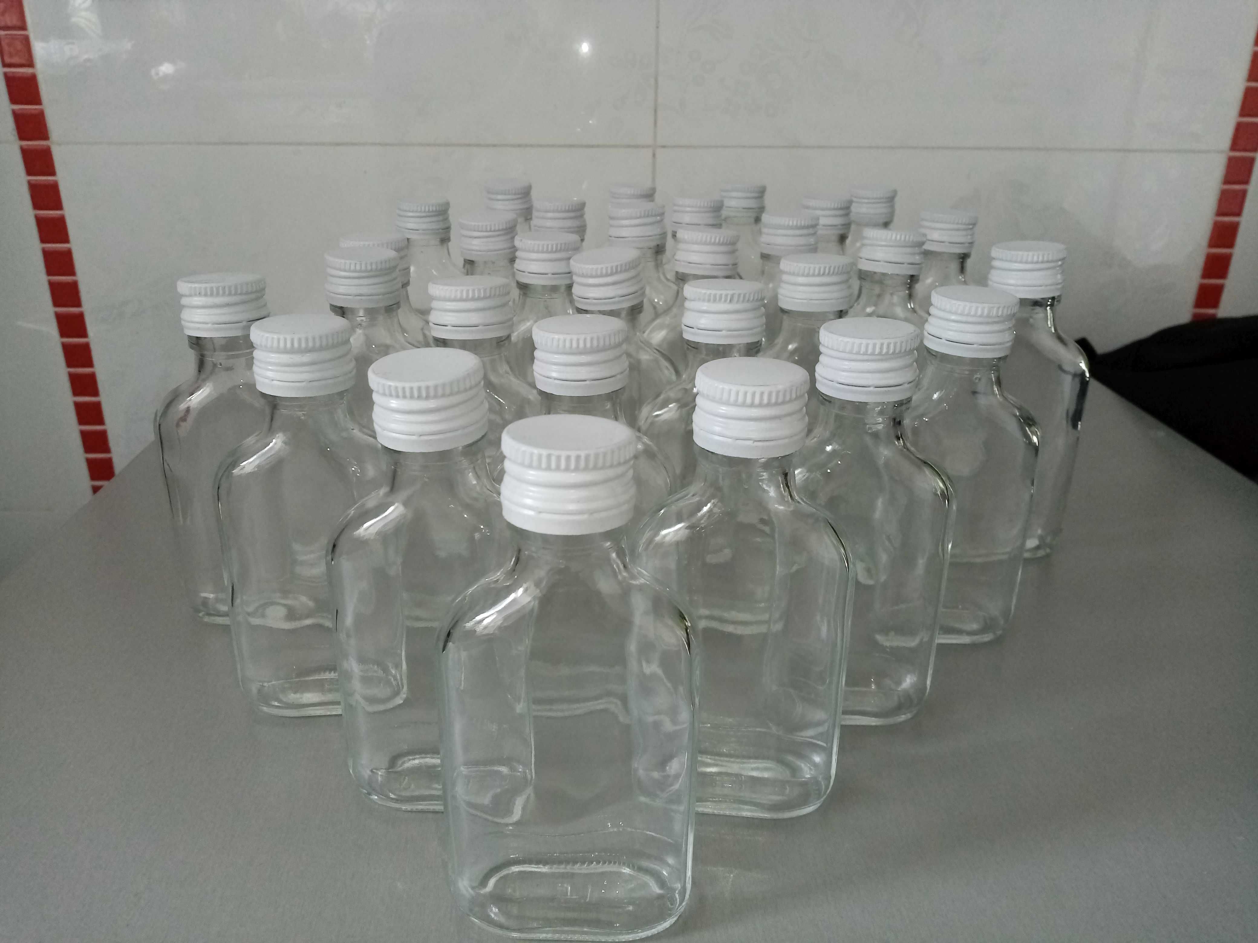 Butelki piersiówki 100 ml, 100 szt. plus zakrętki, REZERWACJA
