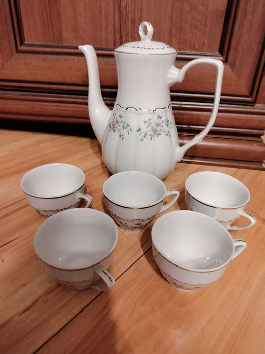 Zestaw do kawy 5 filiżanek dzbanek