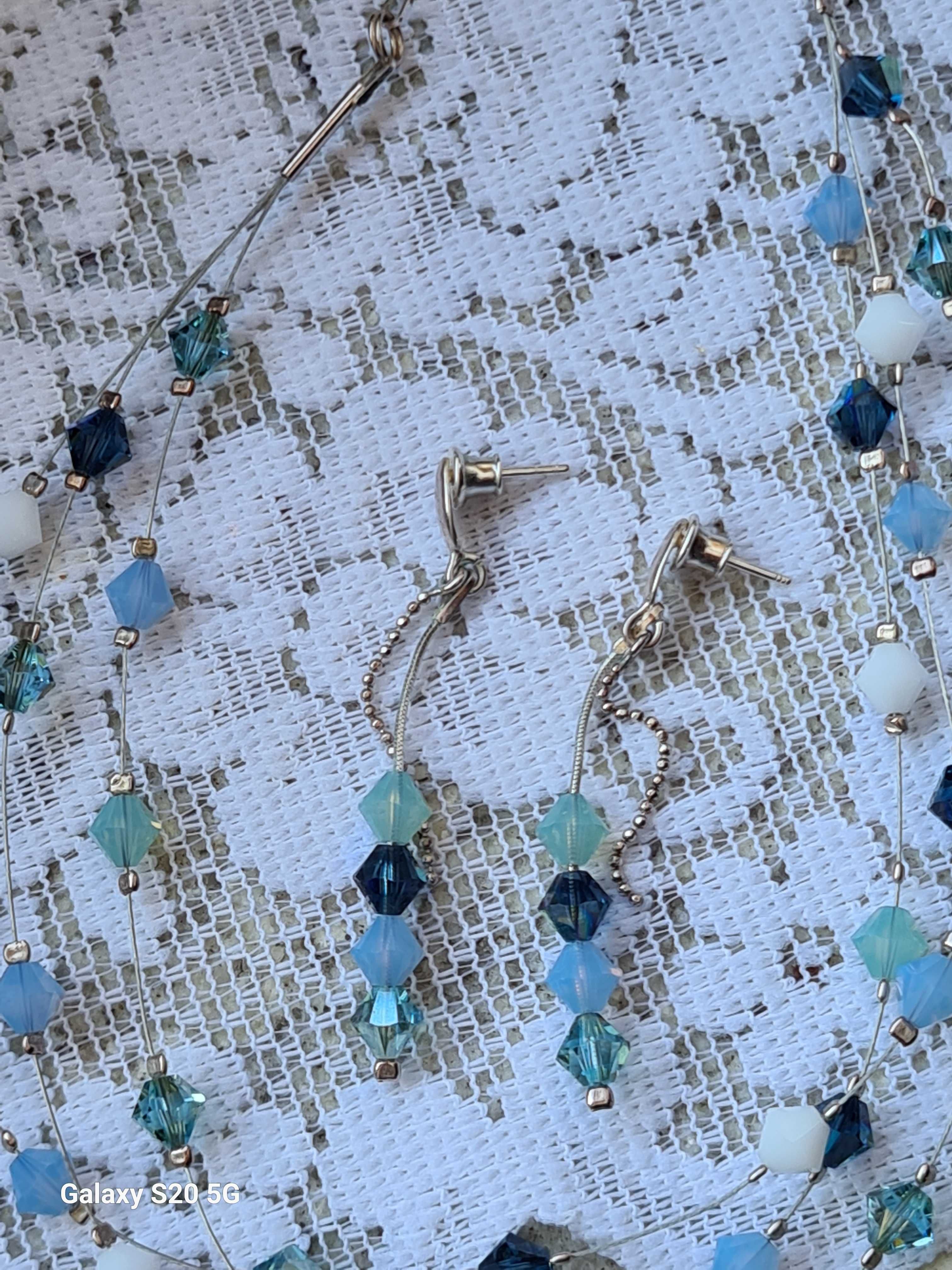 Zestaw naszyjnik i kolczyki kryształki Swarovski srebro