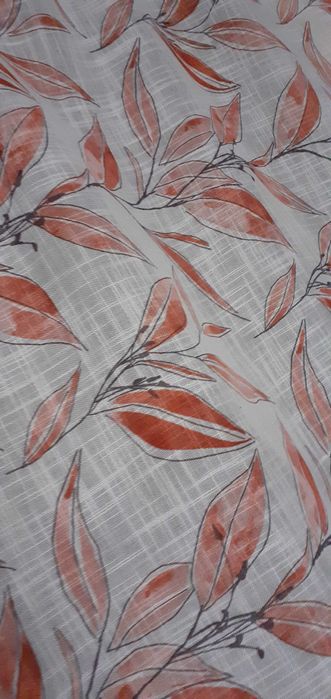 Zasłony krótkie wzór Gałezie i liście