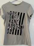 T-shirt szary z aplikacja Zara