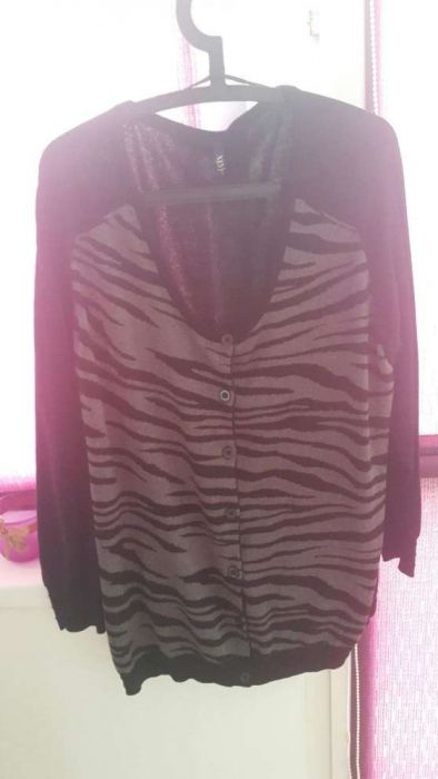 Sweter w zebre szaro czarny rozm 52/54