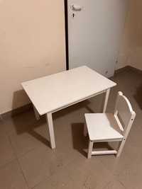 Stolik dziecięcy + krzesełko biały, stolik 76x50 cm SUNDVIK Ikea