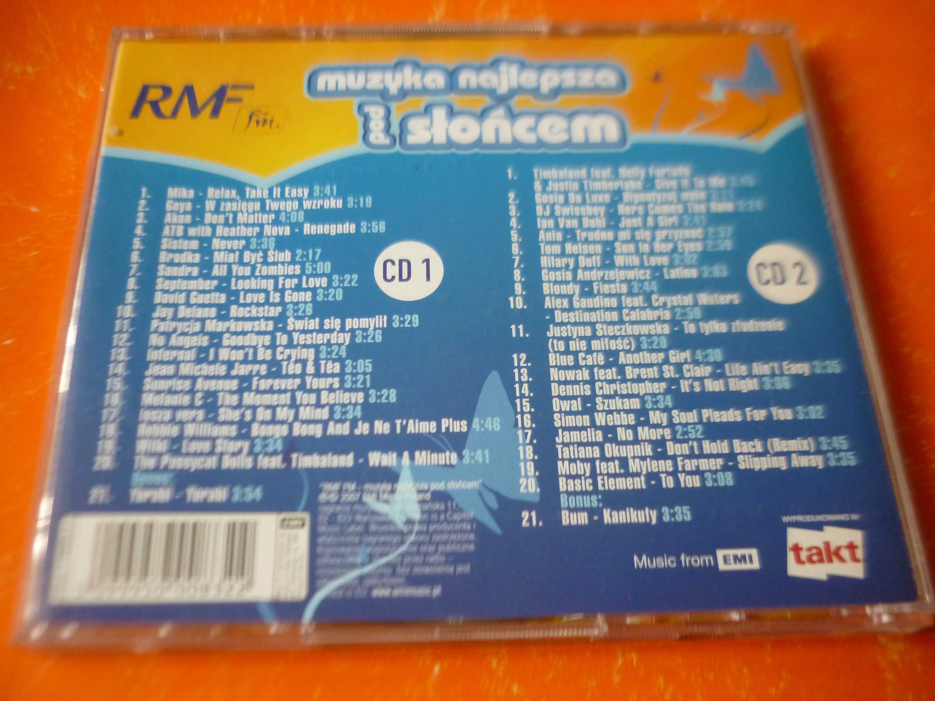 2 płyty CD "RMF FM Muzyka Najlepsza Pod Słońcem" 2007 r.