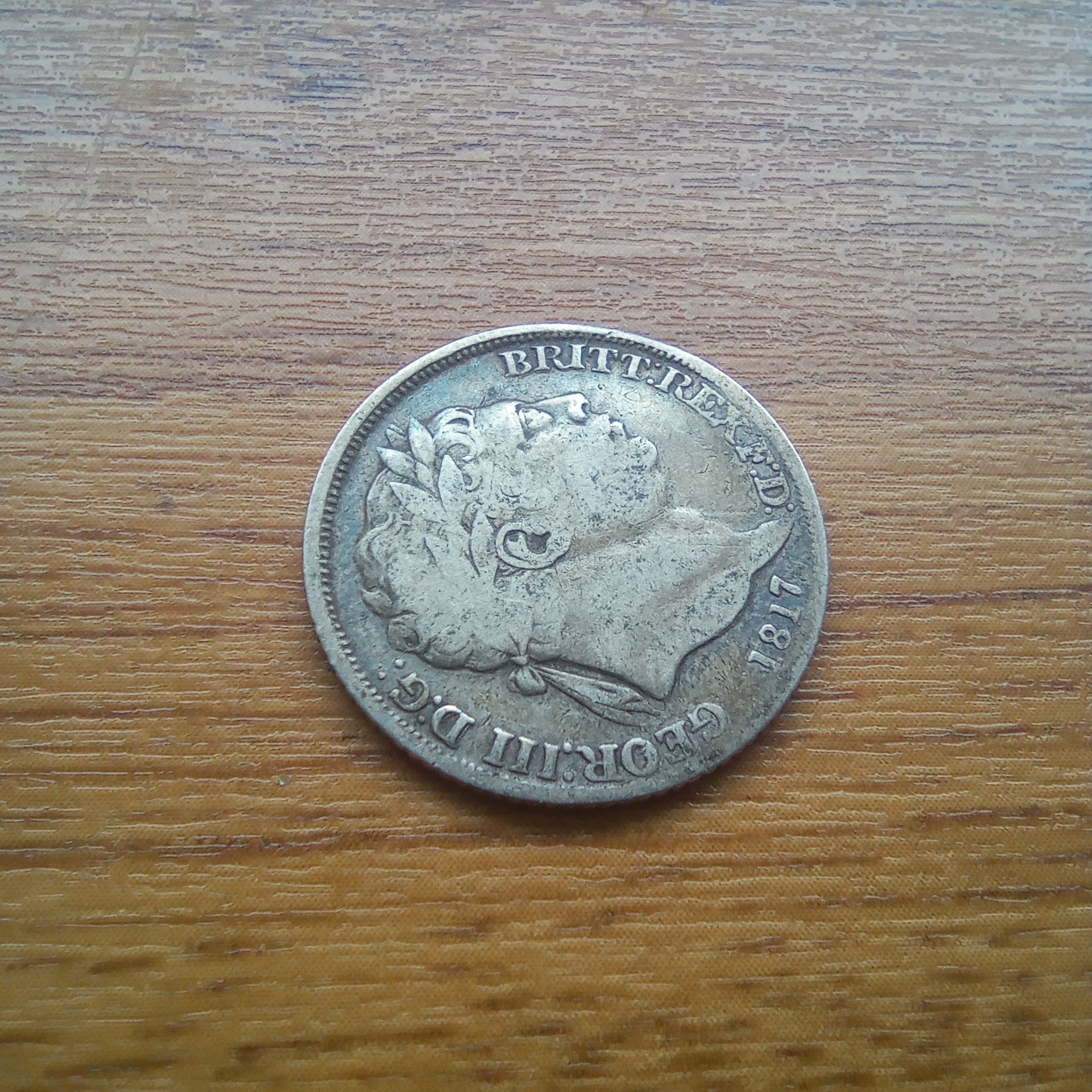 1817 6 pensów Jerzy III Wielka Brytania UK GB srebrna moneta RZADKA