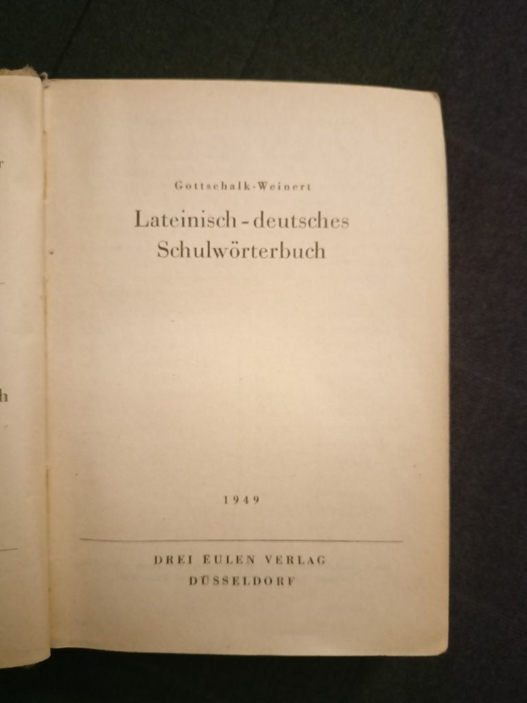 Słownik stary zabytkowy 1949 łacińsko-niemiecki antyk książka zabytek