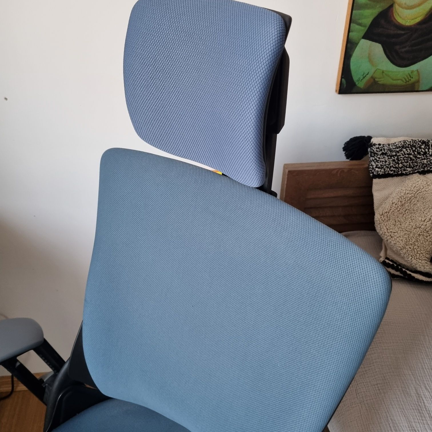 Fotel ergonomiczny Wau2 wersja czarny/niebieski  BL417 Slategrey