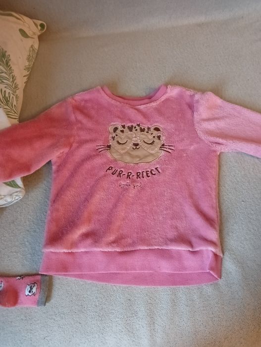 Bluzka z misia z długim rękawem dla dziewczynki rozmiar 140