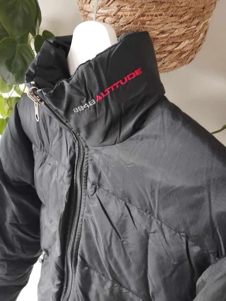 Kurtka zimowa pikowana, puchowa, puch i pierze, czarna, premium r.38