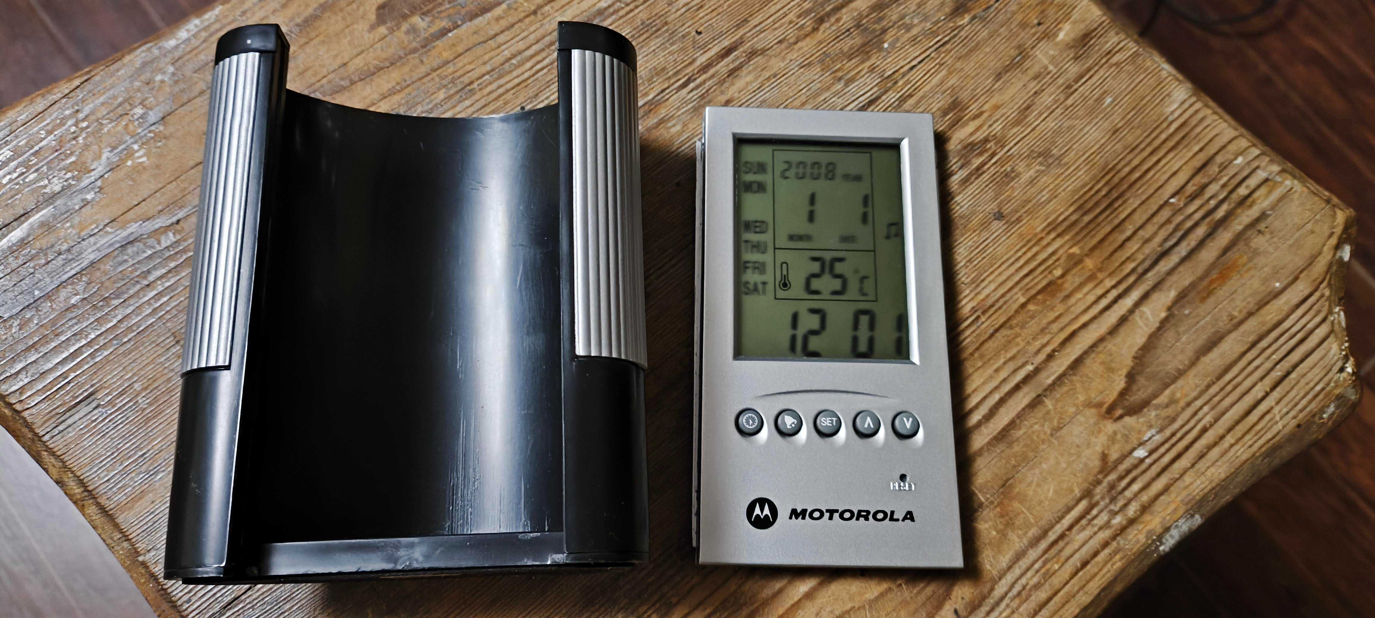 Motorola przybornik na biurko pojemnik z zegarem i termometrem