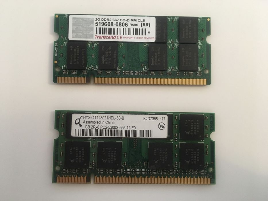 Memorias Ram DDR2 667 SO DIMM 2Gb e 1Gb