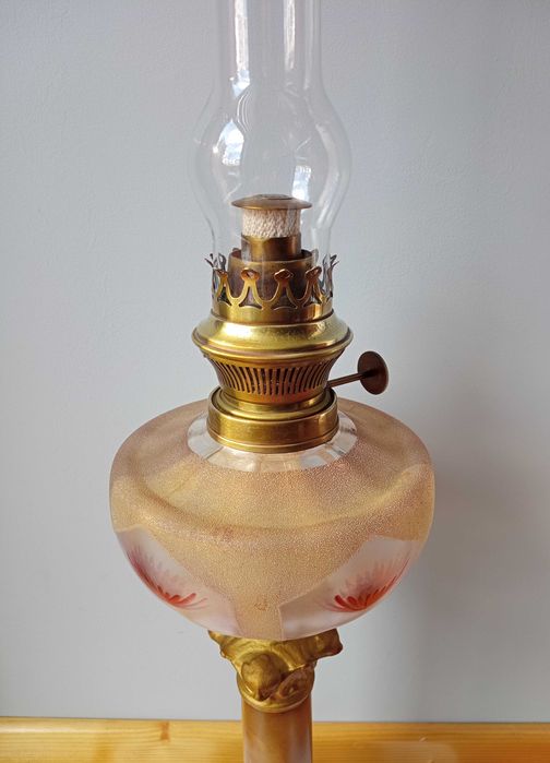 kolumnowa lampa naftowa XIX wiek, 68cm