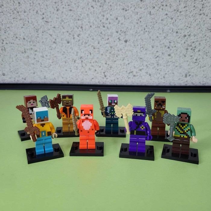 Фігурки Майнкрафт набір 8 шт з підставками Minecraft