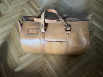 Torba podrozna weekendowa vintage skóra koniakowa