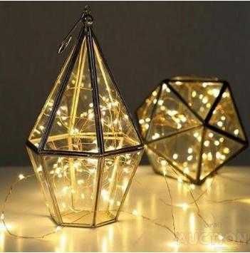 Гірлянда на батарейках 10 метрів, блакитна