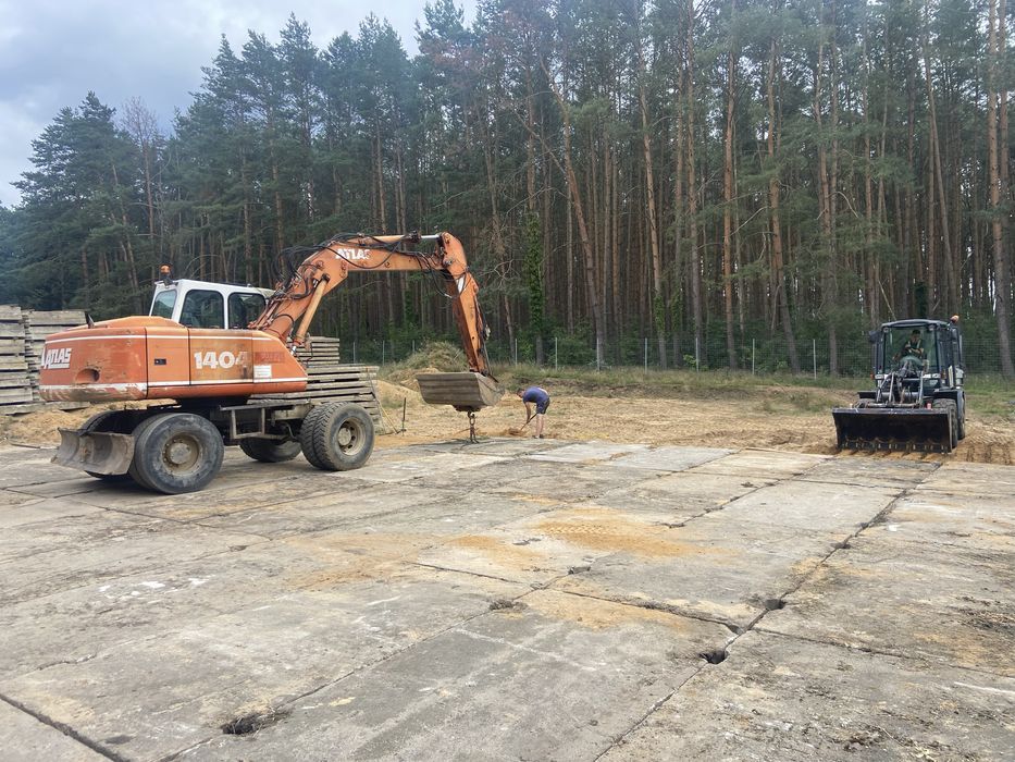 Koparka wywrotka wykopy brukarstwo  przyłącza roboty ziemne wyburzenia