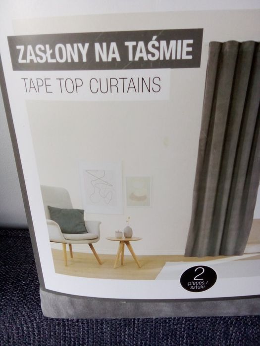 2 zasłony aksamitne welurowe SMUKEE 2x zasłona szara