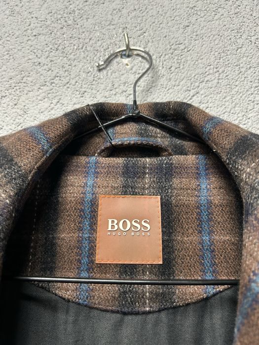 Пальто Hugo Boss 50 L чоловіче в клітинку