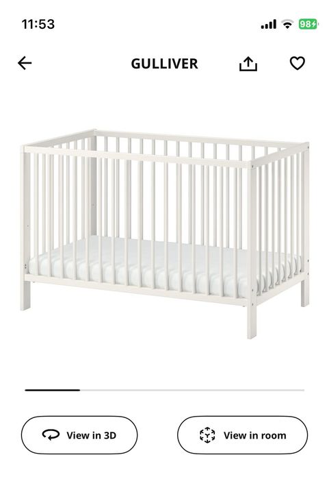 Berço/ baby cot/ lit bébé- IKEA Gulliver 60x120 cm,