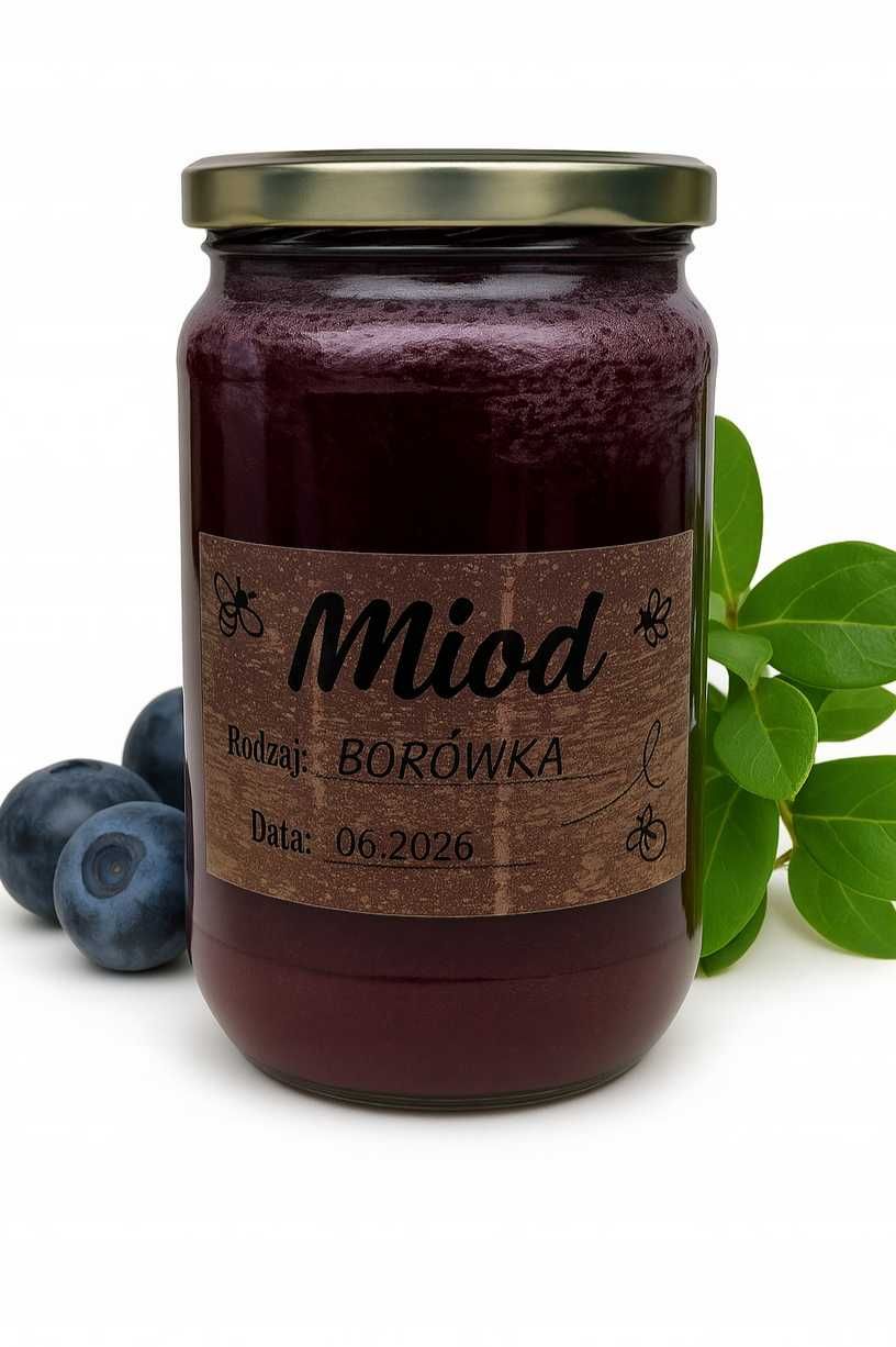 Miód z dodatkami SUPER CENA - Borówka 950g DUZY SŁOIK
