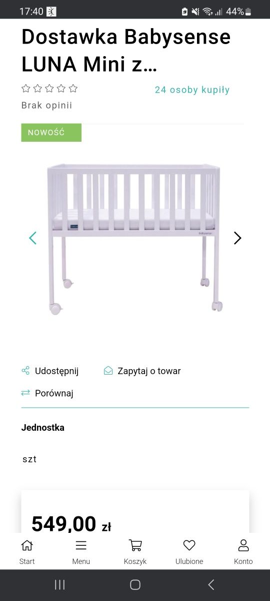 Łóżeczko dostawka babysense Luna