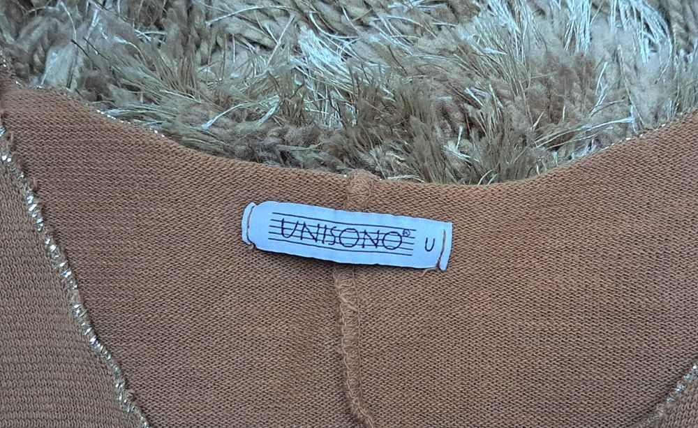 Sweter bluzka t-shirt oversize brązowy camelowy Unisono r.L