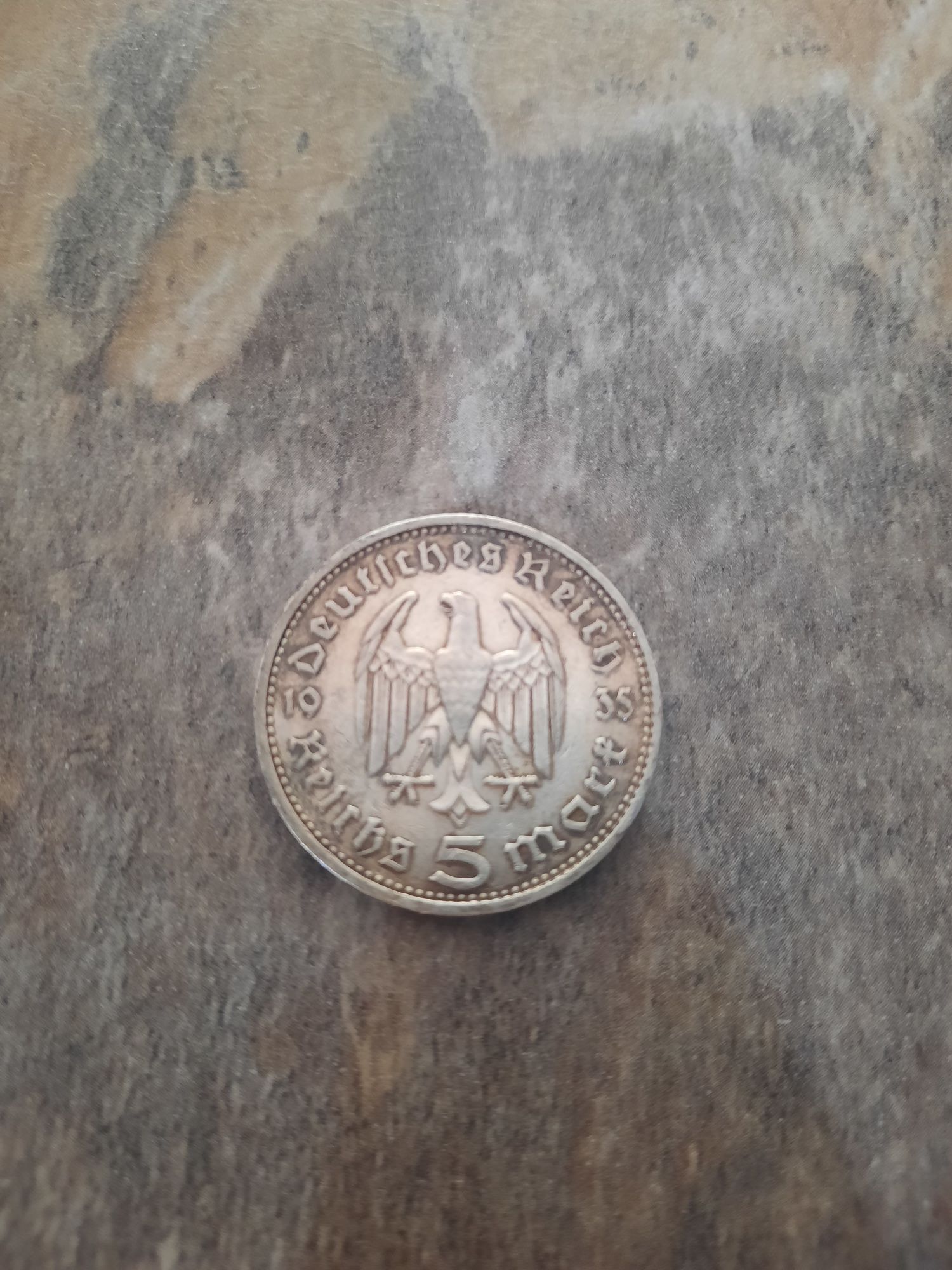 Stara srebrna moneta 5 marek 1935r