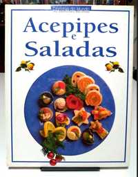 Livro ilustrado Acepipes e Saladas - Receitas