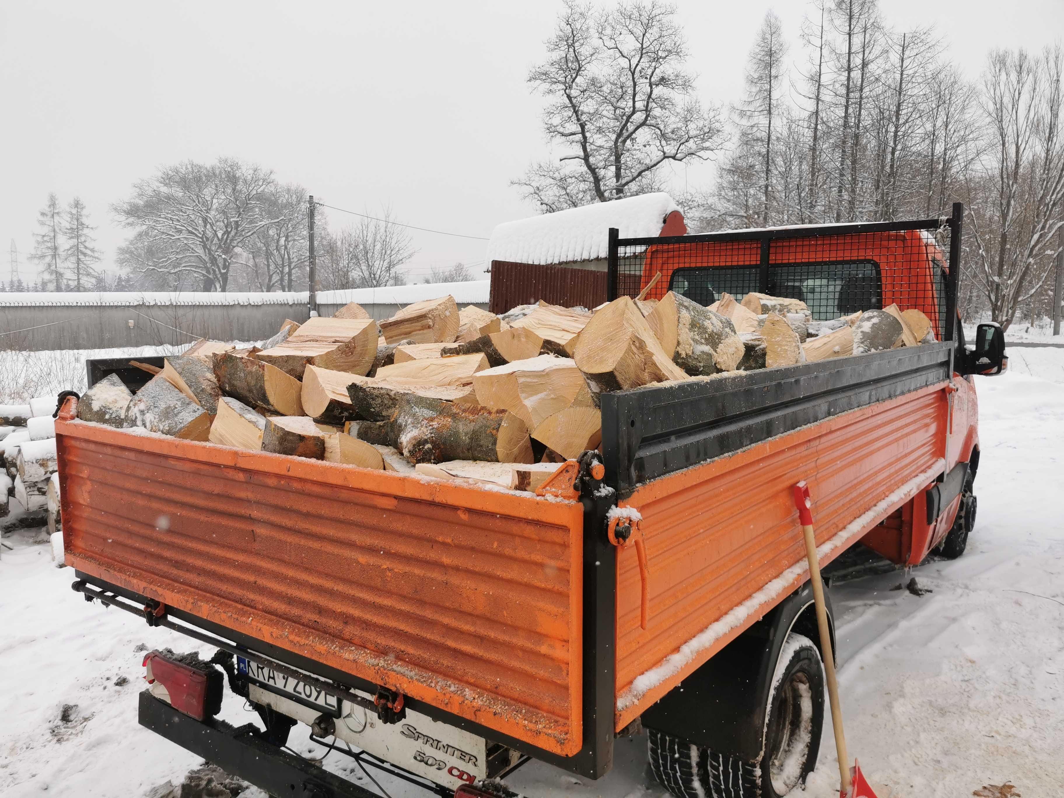 Drewno Opałowe Kominkowe Buk Grab Sezonowany Transport