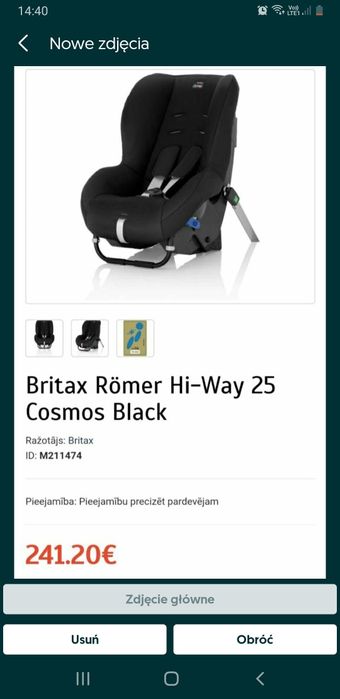 Britax Britax Hi-Way II 0-25kg  50% ceny