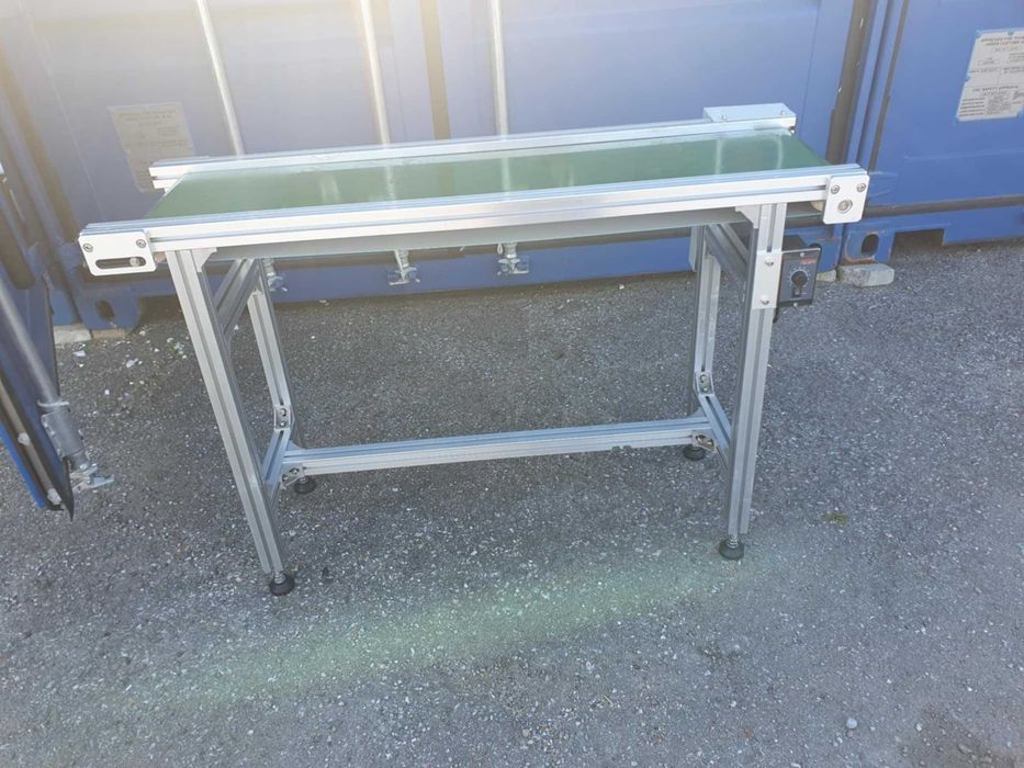 Przenośnik taśmowy transporter taśma stół aluminiowy 120x36x78cm