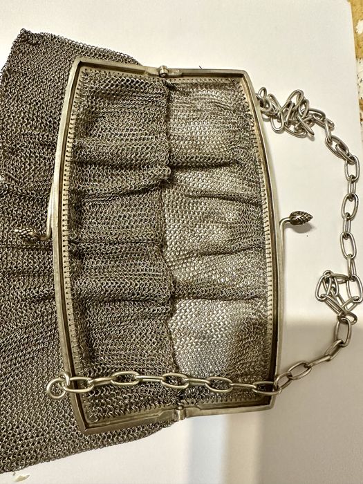 Антикварная сумочка-сетка из серебра