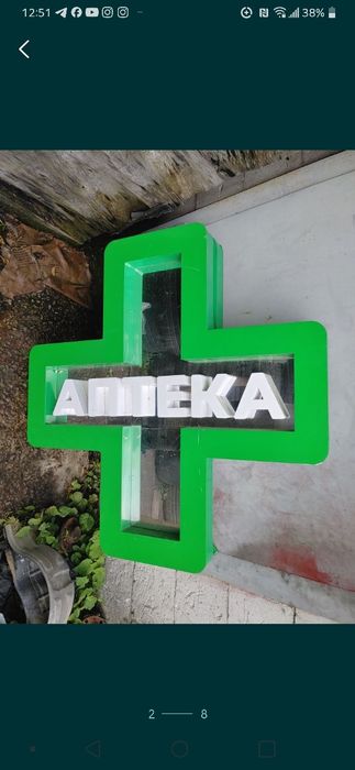 Игра светящаяся вывеска Аптека банер шара всего 777 грн