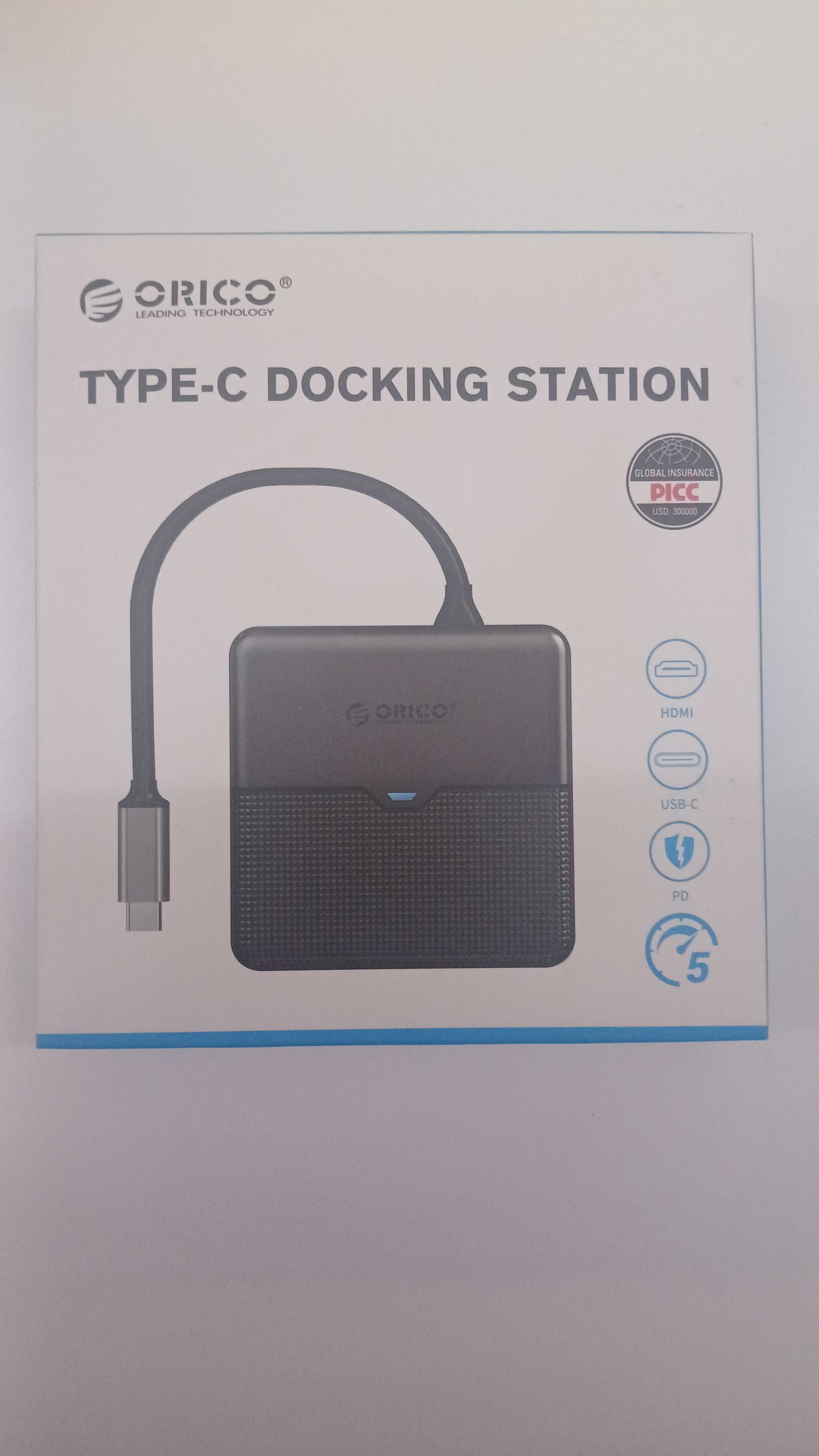 ORICO Hub, 5 em 1 USB C Docking Station com 4K HDMI, 60 W PD Charging