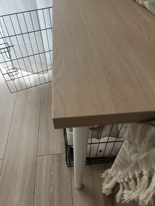 Biurko ikea nogi regulowane turkus niebieskie dab