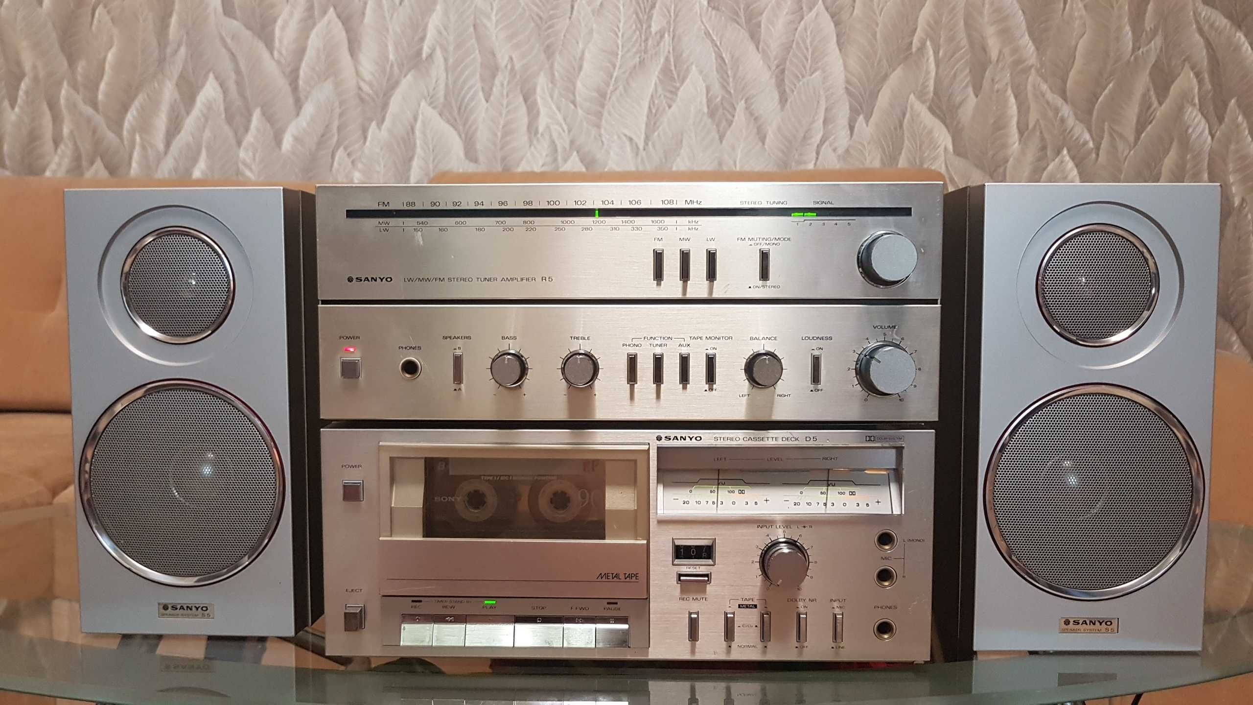 Усилитель/тюнер+дека SANYO R-5+D-5+S-5 mini system made in Japan