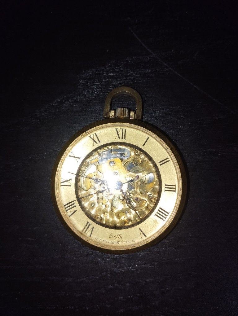 Relógio de bolso Eletta banhado a ouro