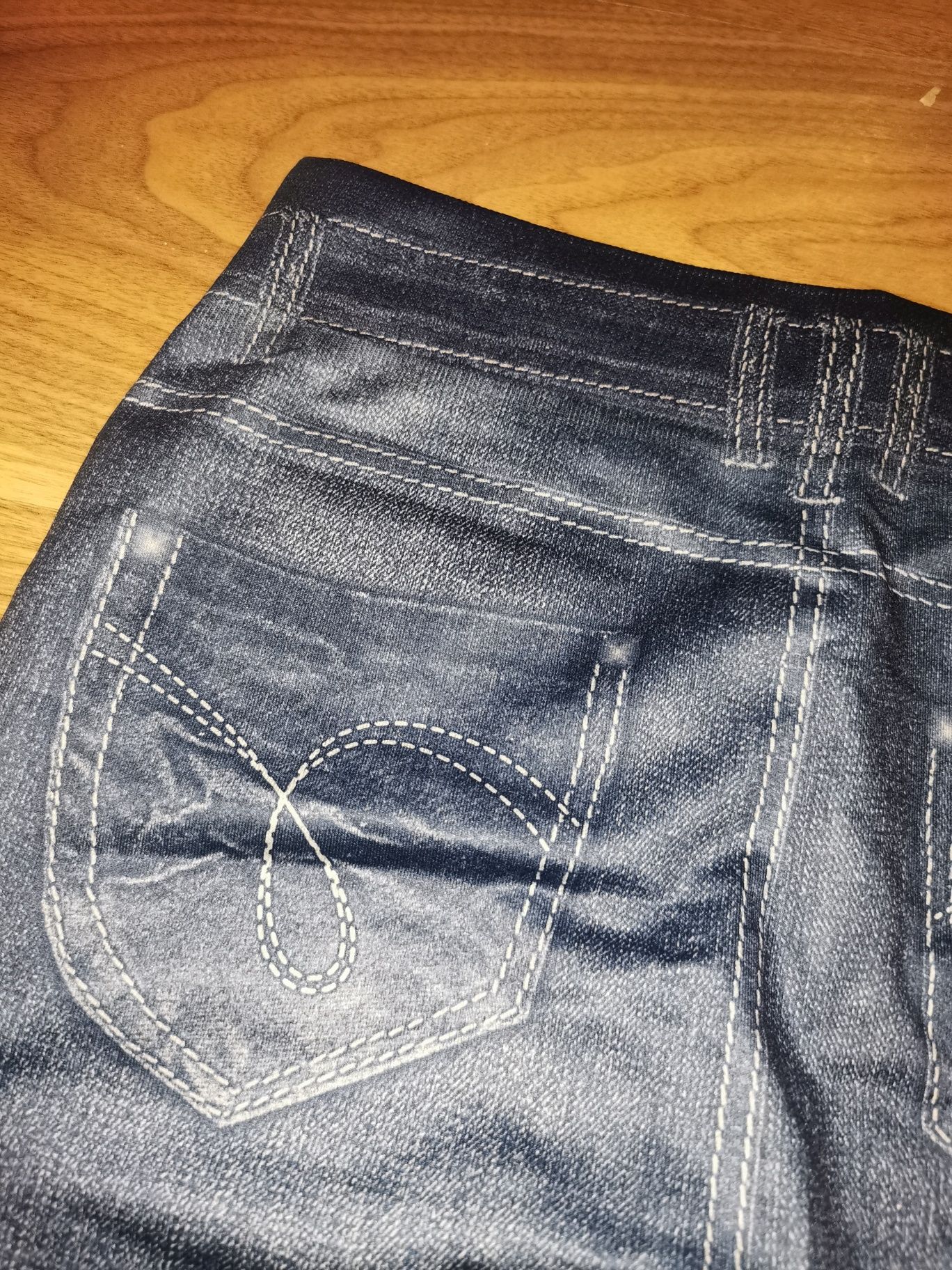 Legginsy damskie jeansowe obcisłe 36 S śliskie dopasowane