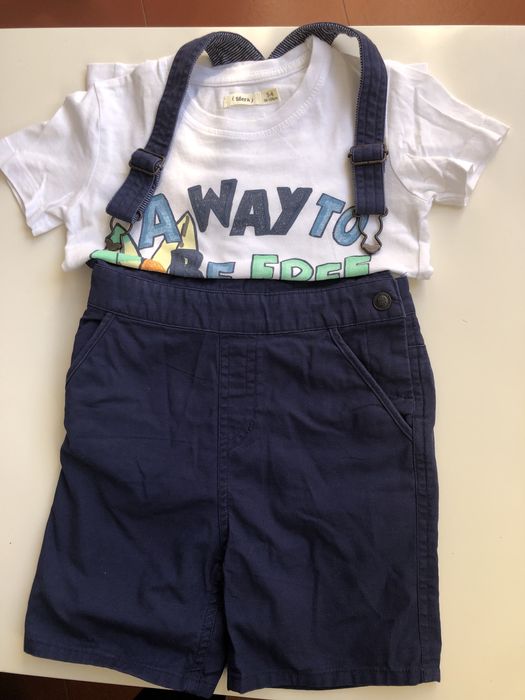 Roupa criança jardineiras 3/4 anos