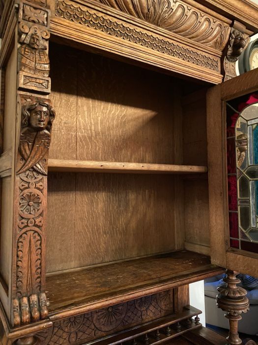 Neorenesansowy Kredens Francuski Dąb Antyk