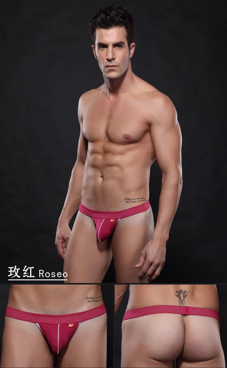 Męskie Sexowne Siateczkowe Stringi i Jockstrapy w Jednym - L