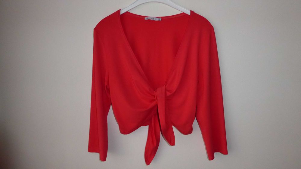 Bolerko wdzianko narzutka cienka wiązana rękaw 3/4 DOLCE VITA r. XXL