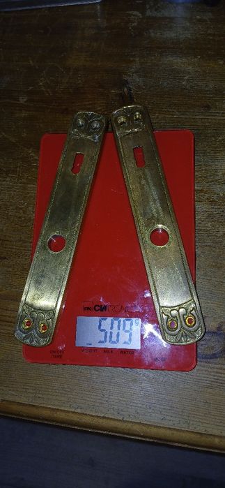 Stare okucia szyldy drzwiowe, mosiądz grube