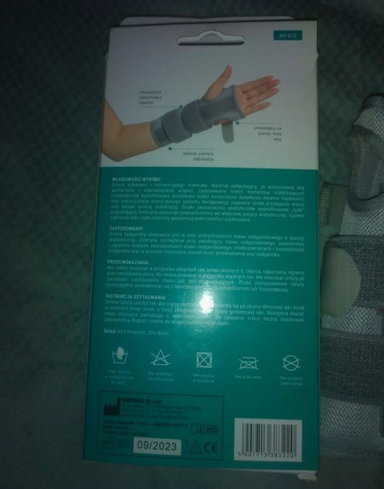 Orteza nadgarstka krótka