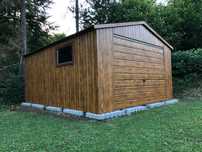 Garaż blaszany 4x5, drewnopodobny, profil zamknięty. PRODUCENT