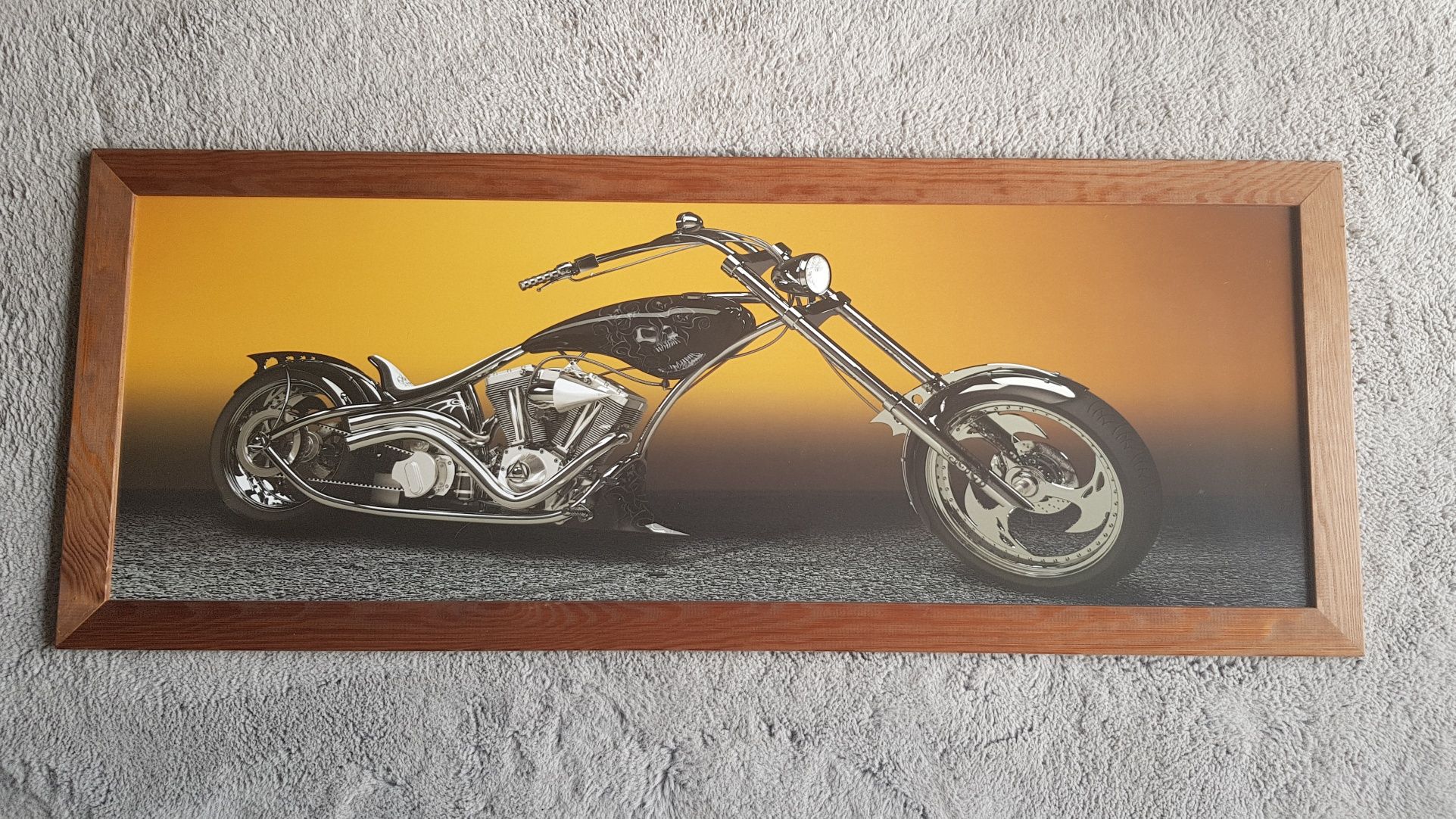Obraz motocykl drewniana rama
